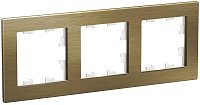 Рамка универсальная Systeme Electric AtlasDesign Nature 3-м. металл латунь